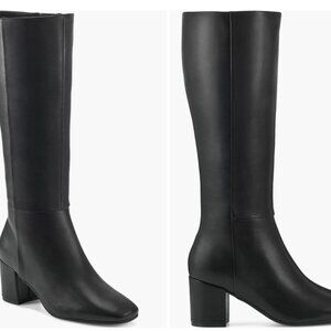Knee High Black Leather Boots - Basically New